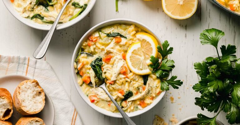 Soupe d'orzo au citron