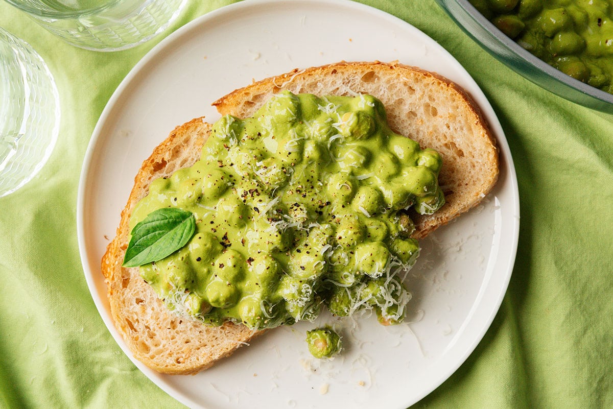 Garbanzos en pesto cremoso alto en proteínas