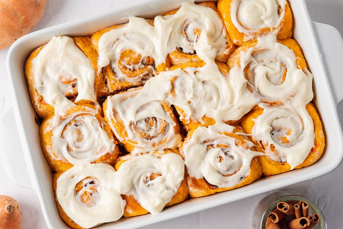 Receta de Rollos de Canela de Batata Esponjosos