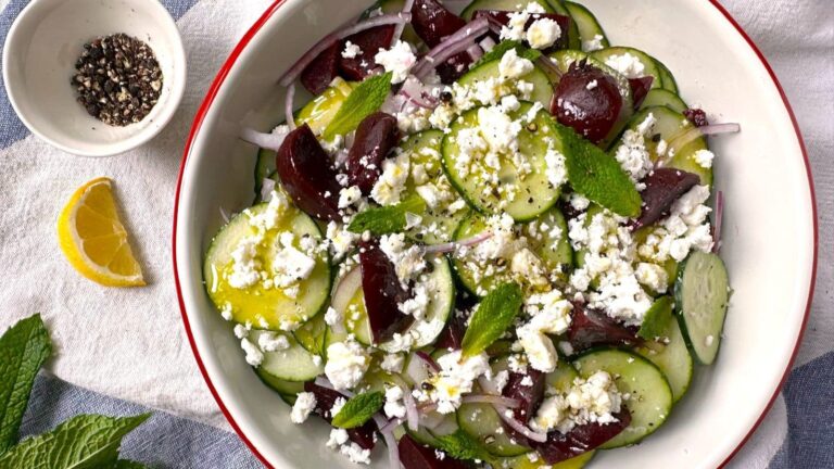 Ensalada de remolacha y pepino con Feta