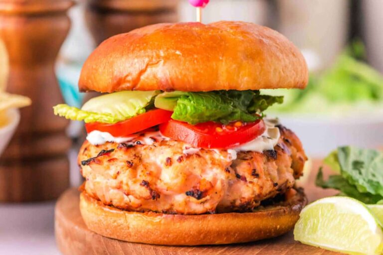 Hamburguesa de Salmón a la Parrilla