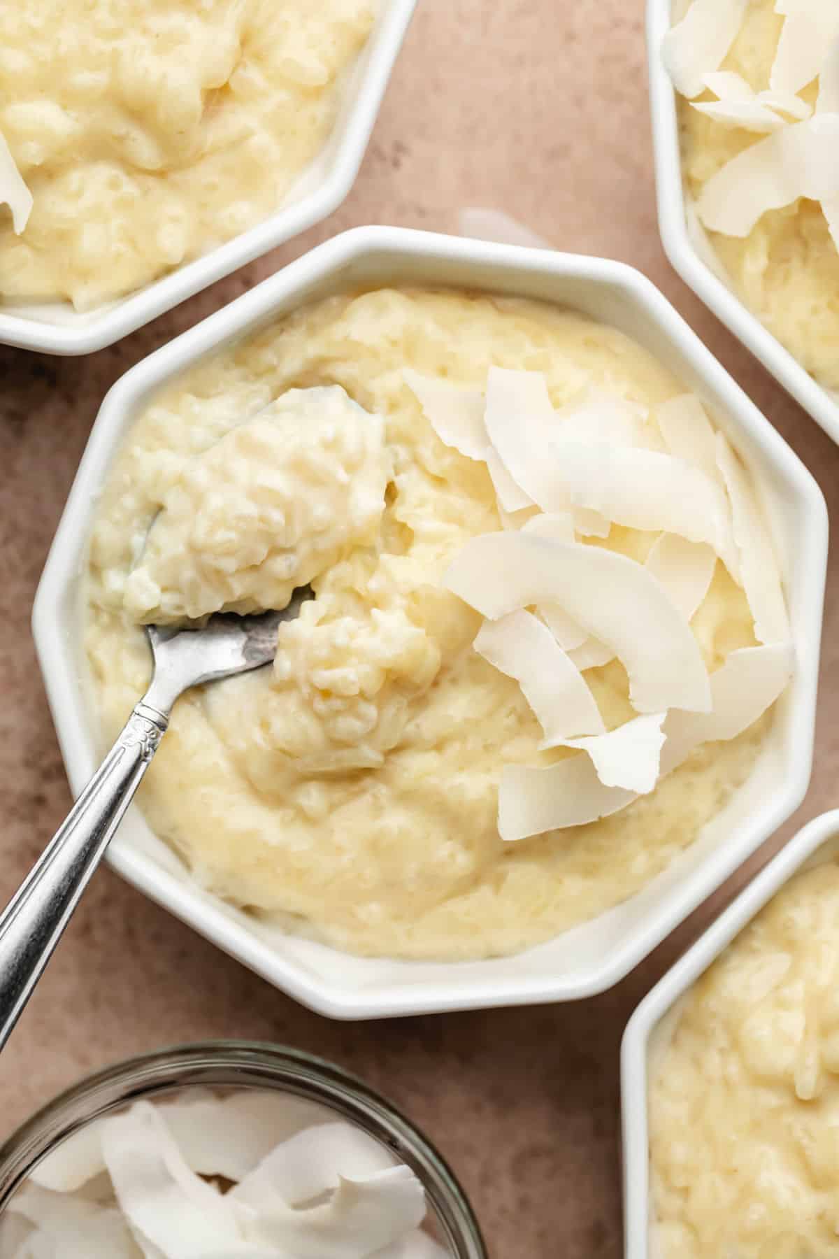Pudín con arroz de coco