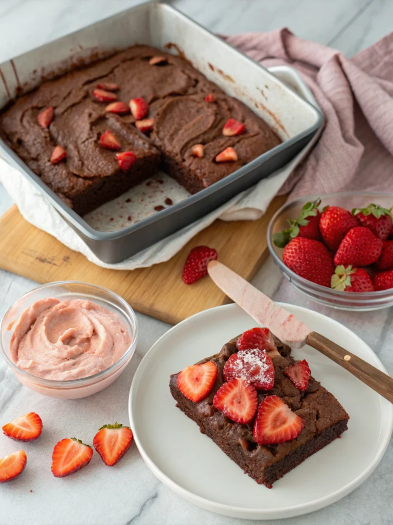 brawnie de fresa preparacion