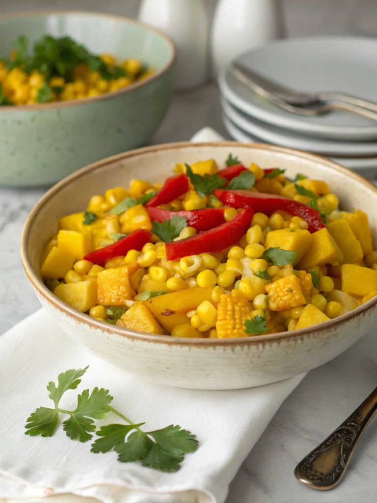 Salteado de Calabaza Amarilla y Maíz