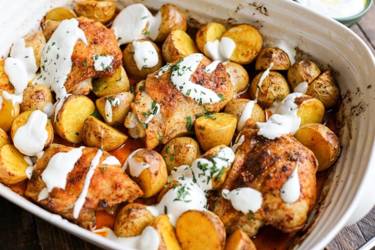 Pollo y Papas Asadas en Una Sola Sartén