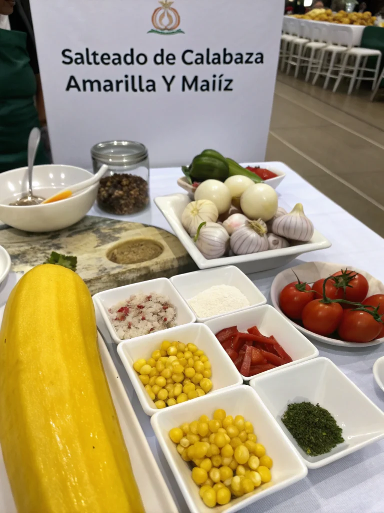 ingredientes de Salteado de Calabaza Amarilla y Maíz