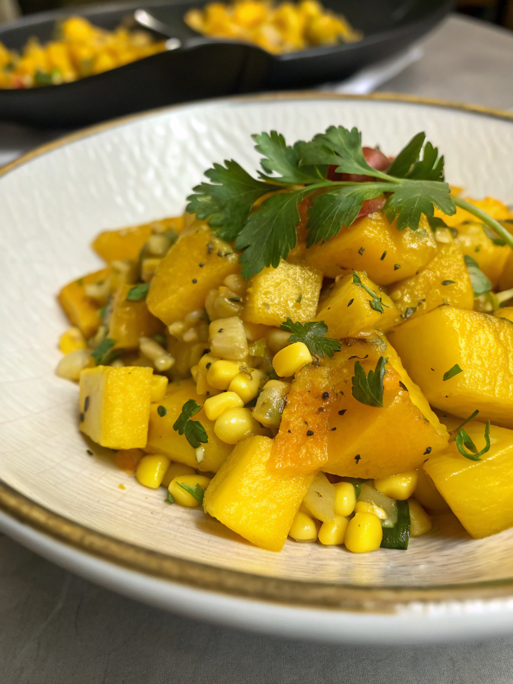 Salteado de Calabaza Amarilla y Maíz